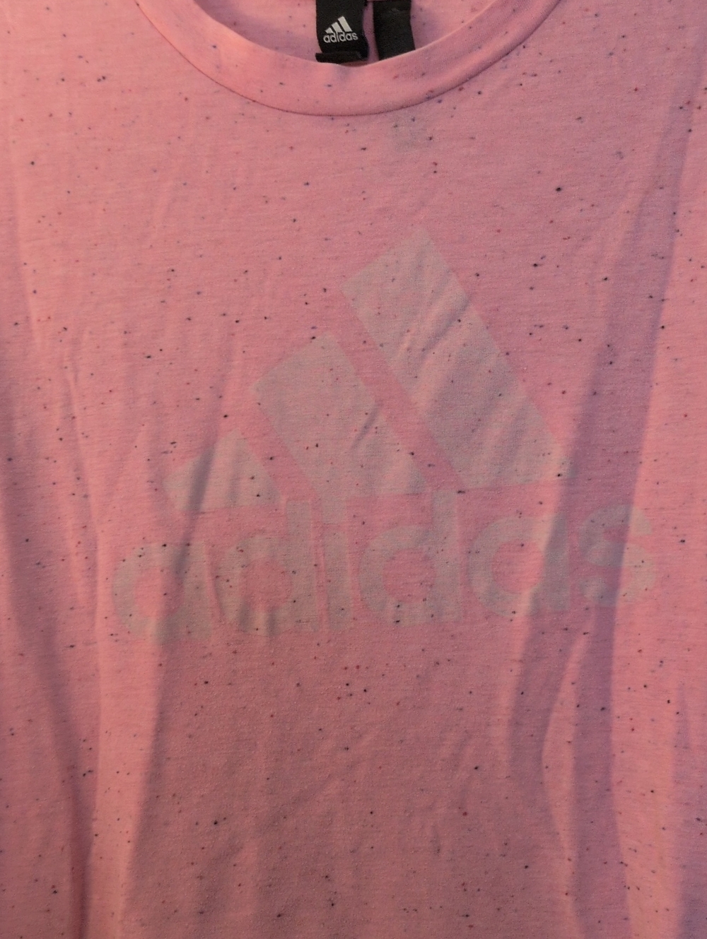 adidas Pink Speckled Logo Crewneck Tee
